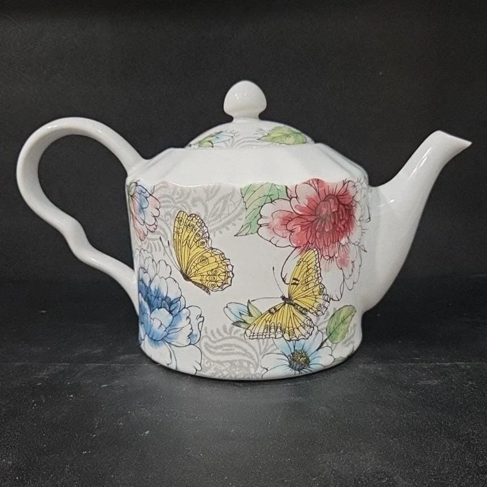 Coventry Harper Butterfly Design Teapot,‎ Cottagecore Kitchenware, Whimsical Pot
